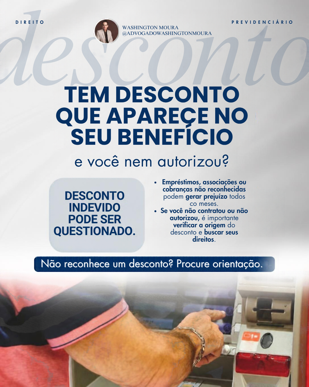 Post de feed da marca Washington Moura: Tem desconto que aparece no seu benefício