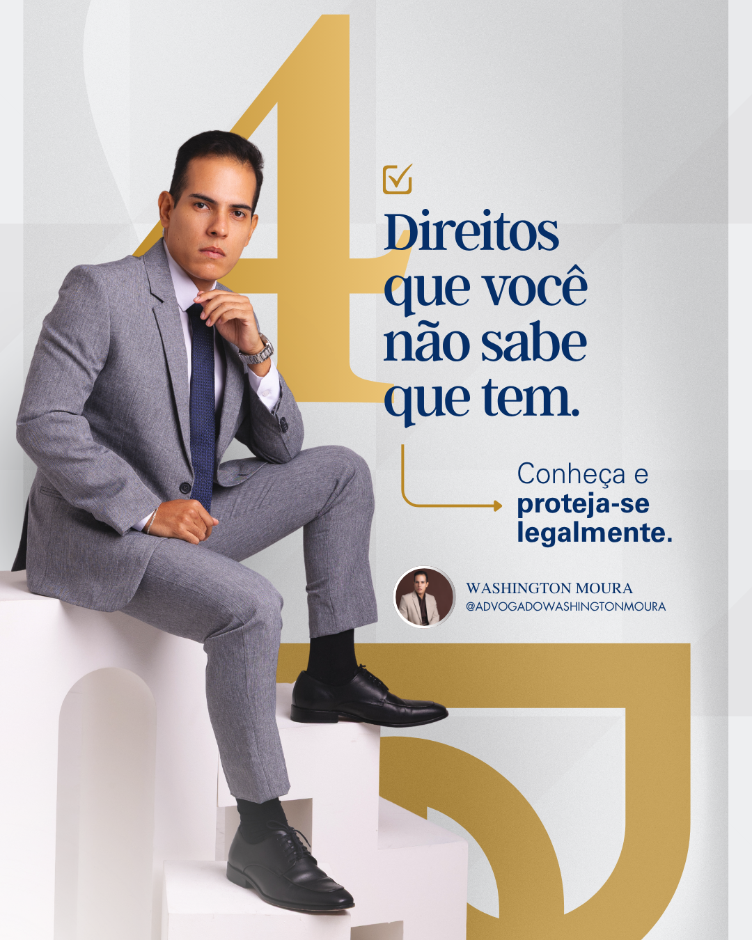 Post de feed da marca Washington Moura: Direitos que você não sabe que tem